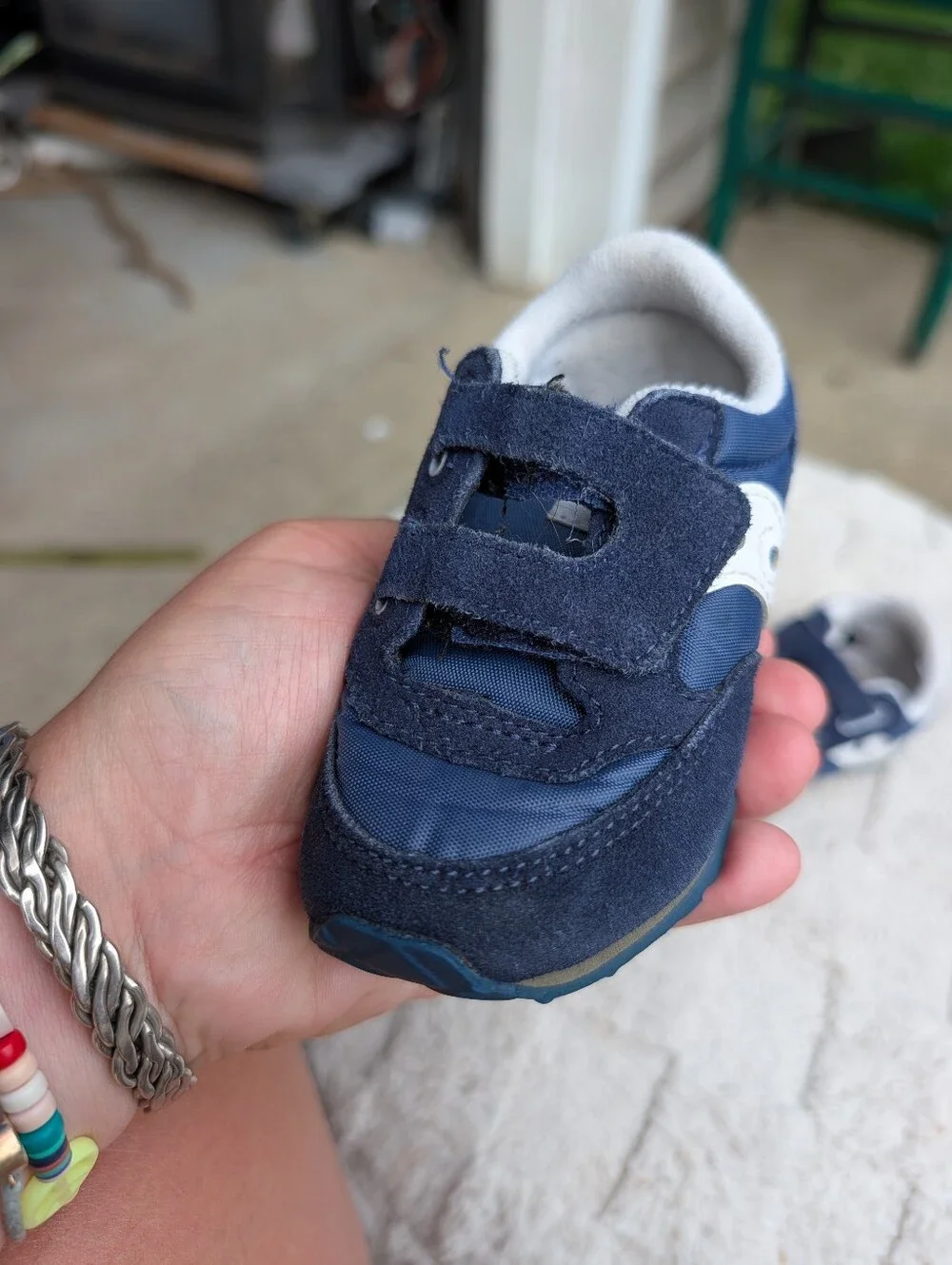 Baby Saucony Jazz Navy Blue Velcro Sneakers Size 6M